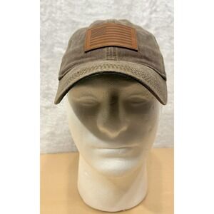 Legacy Brown Distressed American Flag Patch Adjustable Snapback Hat
